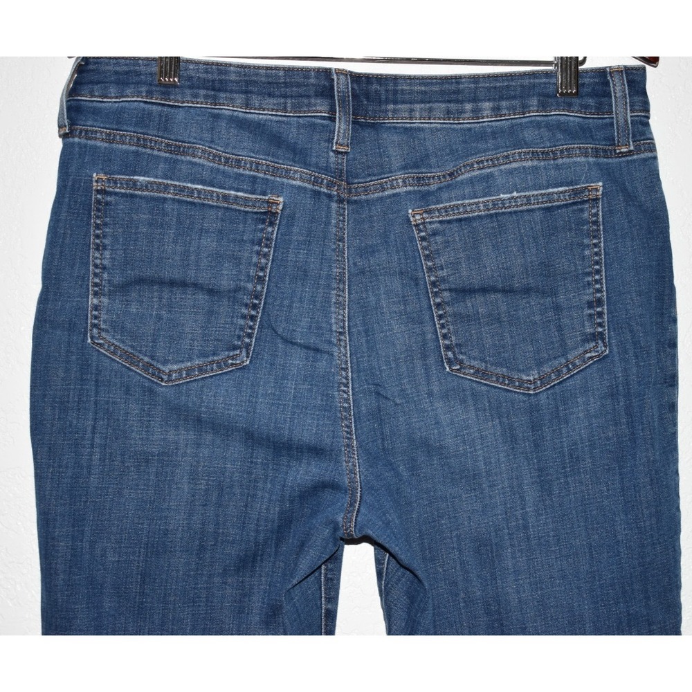 Chicos 2R/12 So Slimming Girlfriend Slim Leg Ankle Jeans Blue 5-Pocket Raw Hem - Picture 15 of 16